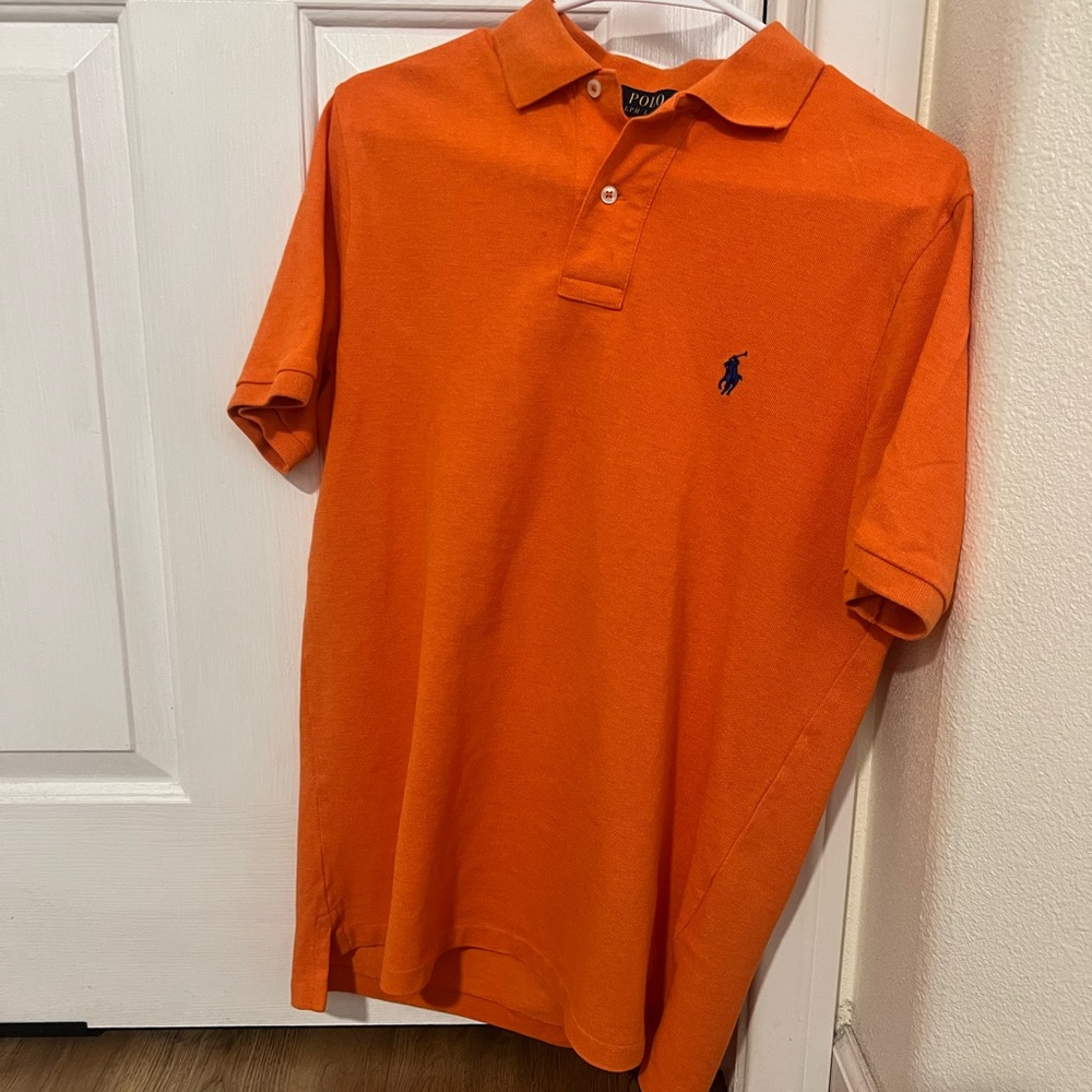 Ralph Lauren Men's Bright Orange Polo Shirt